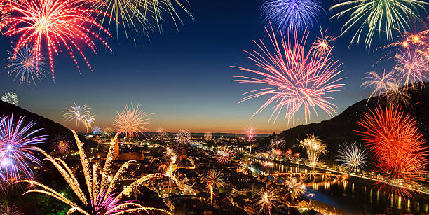 istock Colorful fireworks over the city 502045960