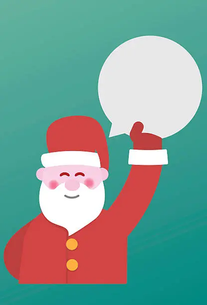 Vector illustration of Santa Claus holding bubble speech