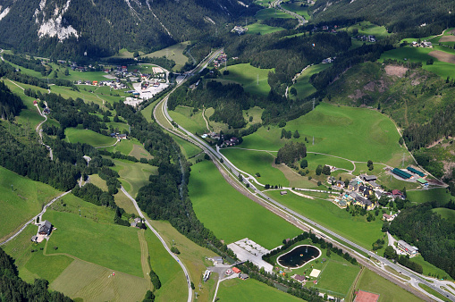 View from Planai-Hochwurzen in Styria, Austria, in August.