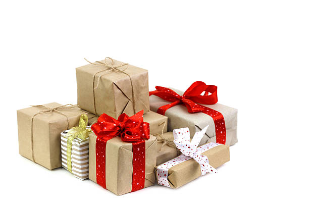 istock Lots of gifts boxes on white background 502050498