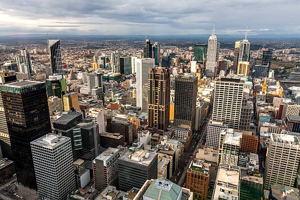 istock Panoramic view of Melbourne from a high point. 502050844