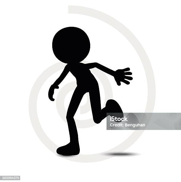 3d Man In Running Pose Stock Illustration - Download Image Now - Abstract, Activity, Adult