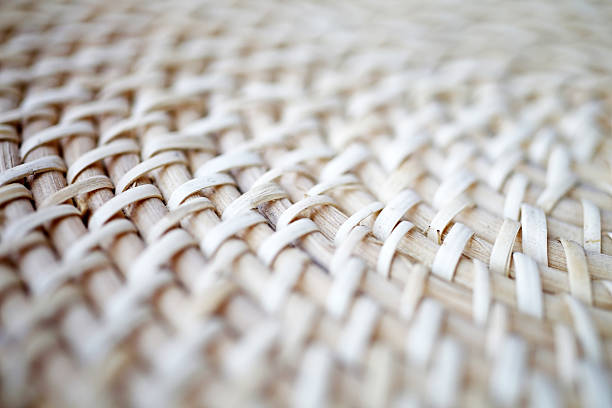 materiale naturale texture cestello - woven wood textured place mat foto e immagini stock