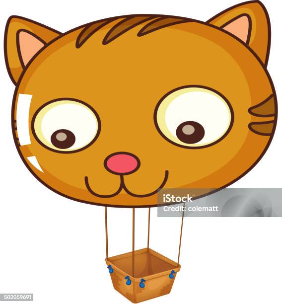 Grand Cat Balloon Vecteurs libres de droits et plus d'images vectorielles de Ballon gonflé à l'hélium - Ballon gonflé à l'hélium, De grande taille, Festivité