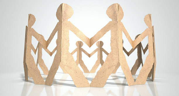 istock Circle Of Cutout Paper Cardboard Men 502060685