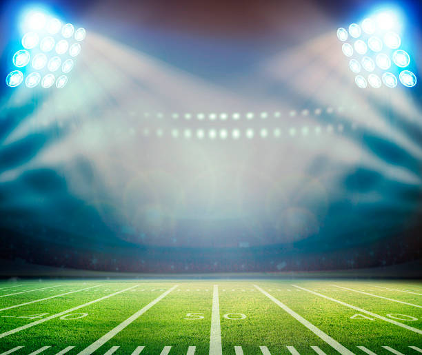 light Stadium light football field night american culture empty stock pictures, royalty-free photos & images