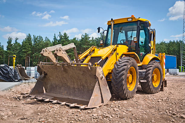 istock Earth Mover in new parking lot construction 502061889