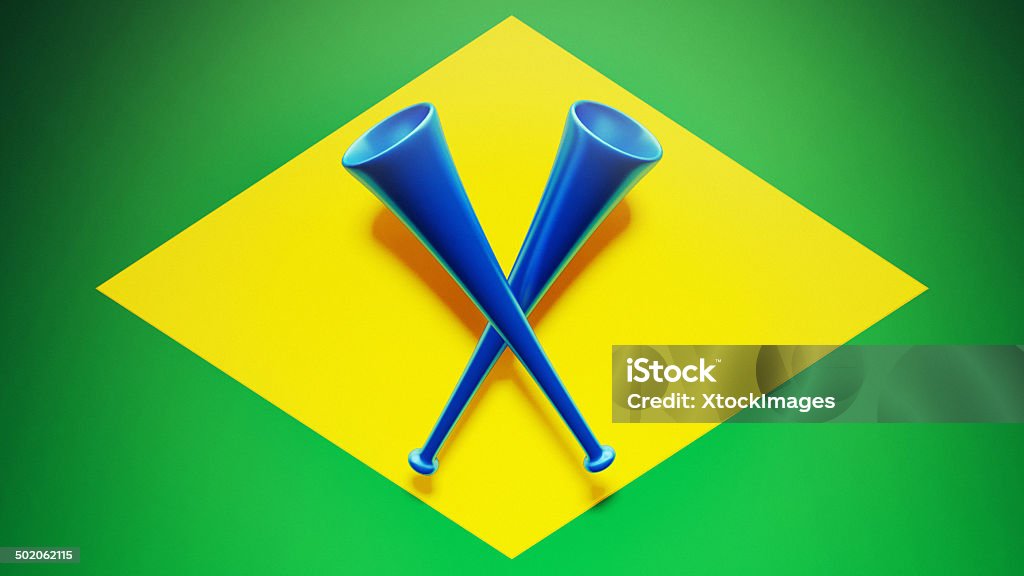 Brazil Flag Cornets High Resolution Brazil Flag Cornet Stock Photo