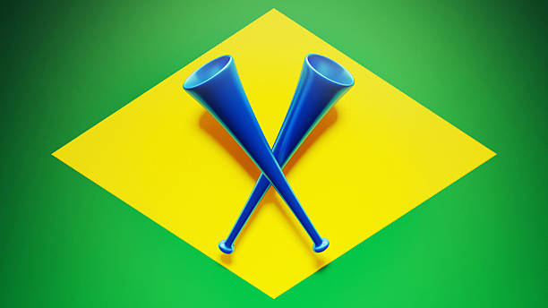 bandeira do brasil - vuvuzela imagens e fotografias de stock