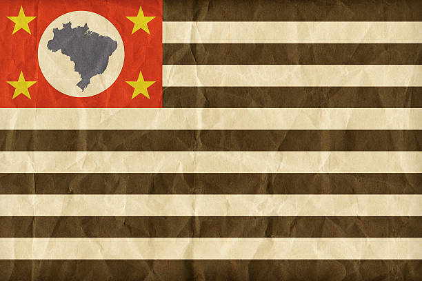istock Sao Paulo flag pattern on paper texture,retro vintage style 502062894