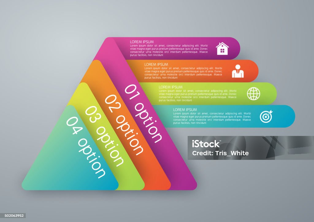Options Pyramid Vector Illustration Infographics Four Options Pyramid Stock ...