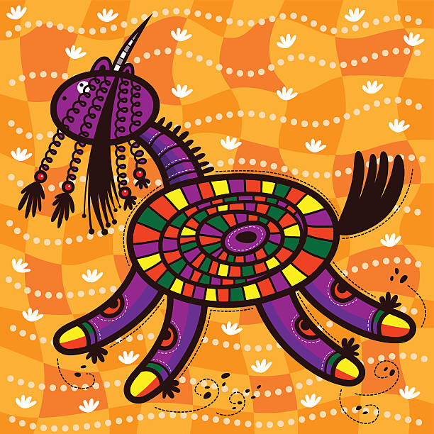 Decorative unicorn vector art illustration