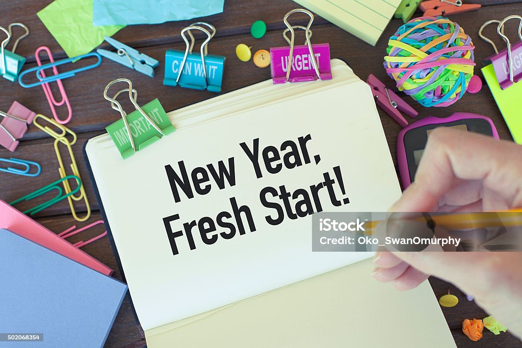 New Year Fresh Start New year, fresh start, new beginnings concept. New Year Resolution Stock Photo