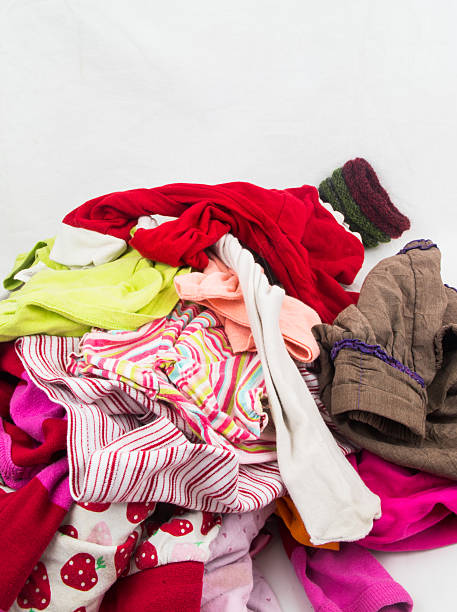 istock Recycling - a pile of colorful old clothes 502069042