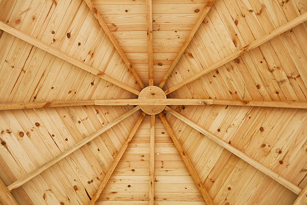 istock Gazebo wooden ceiling 502069156