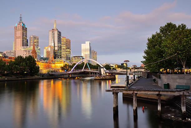 istock Melbourne skyline viewed from southbank at sunset 502073264