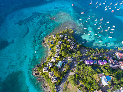 aerial view of the resort in Cruz Bay, St.John, US Virgin Islands