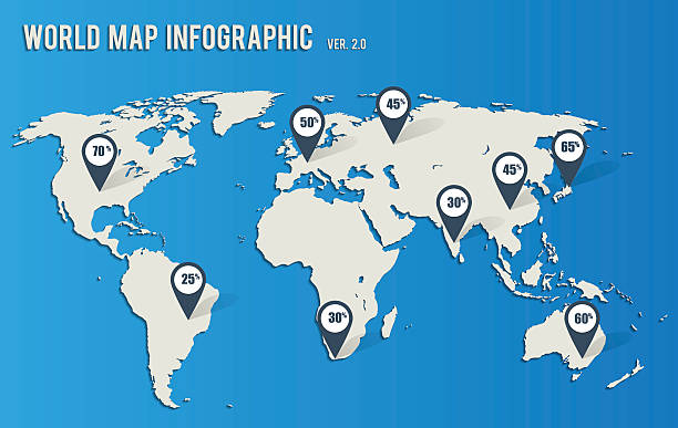 istock Gray map of the world with pin for infographics 502078072