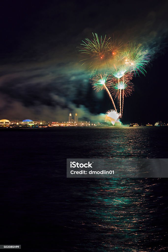 Navy Pier Fireworks Downtown Chicago - Navy Pier fireworks Adulation Stock Photo
