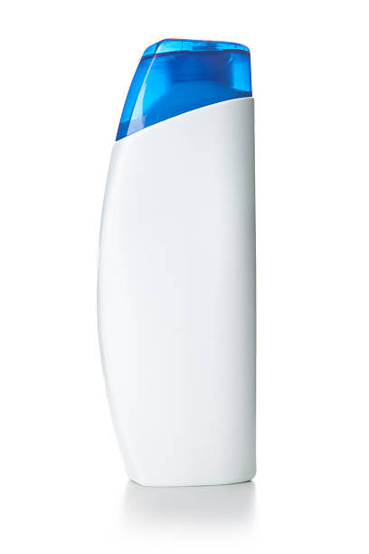 istock White flacon with dark blue cover  on white 502087271