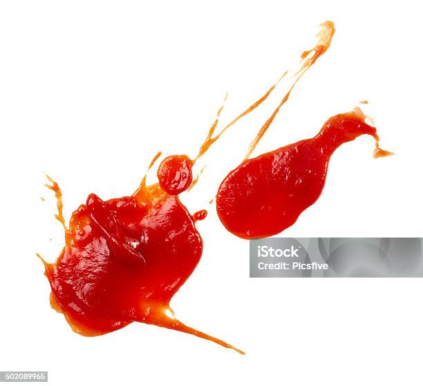 Ketchup Stain Dirty Seasoning Condiment Food Stock Photo - Download Image Now - Blob, Condiment, Damaged