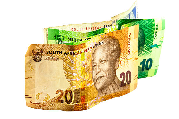 a áfrica do sul, notas em notas de 10, 20 e 100 - ten rand note imagens e fotografias de stock