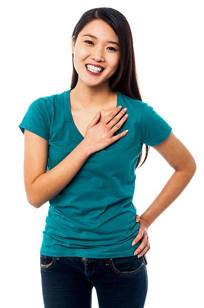 istock Attractive girl resting arm across her chest 502090471
