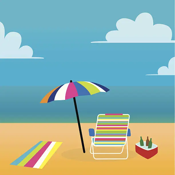 Vector illustration of Beach Scene