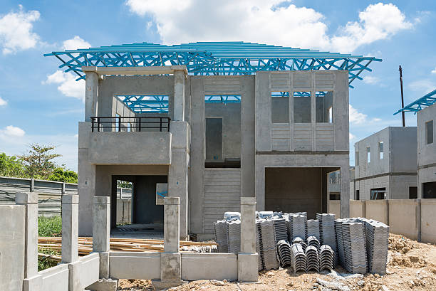 istock New home under construction using steel frames against cloudy sk 502091119