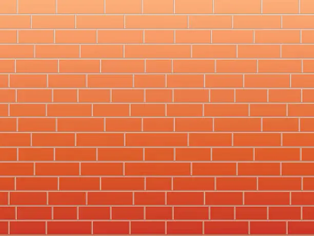 Vector illustration of Red brick wall