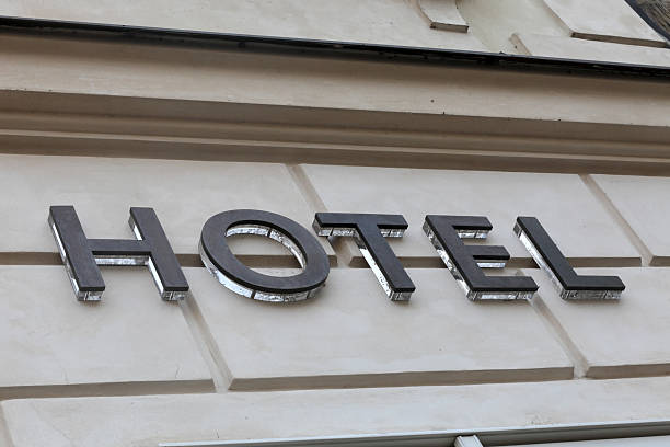 istock Hotel sign on the wall 502092571