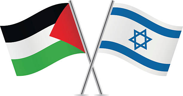 Palestine and Israel flags. Palestine and Israel flags. Vector illustration. palestinian flag stock illustrations