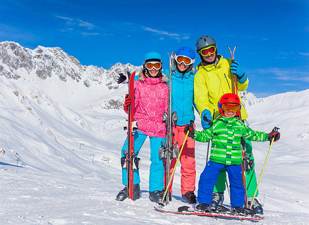 istock Happy family ski team 502093470