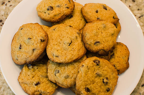 Plate of cookies stock photo