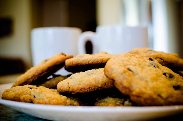 Plate of cookies stock photo