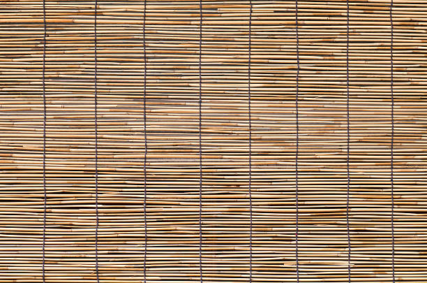 istock Bamboo wood blind window seamless background and texture 502097320