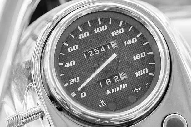 istock Close - up Big motorcycle speed meter 502099816