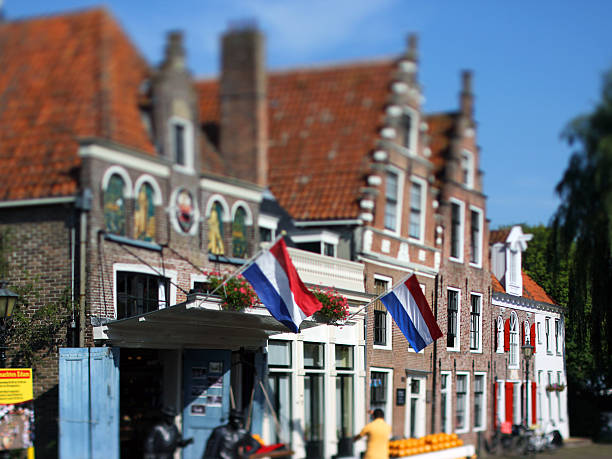 Edam, Netherlands - August 20, 2015: The cheese weighing centre in the small town of Edam, known for producing excellent cheese.