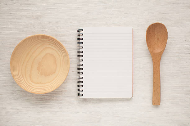 istock Empty notebook and kitchen utensils for food recipes 502100164