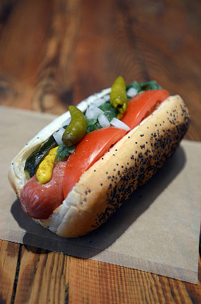 istock Juicy Red Hot Chicago Dog on Sesame Seed Bun 502100382
