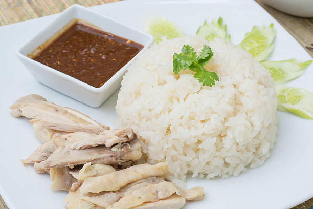 istock Khao Man Kai (Hainanese chicken rice, steamed chicken and white 502101576