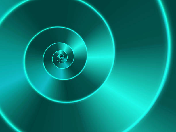 Metálico espiral de fundo verde-azul - foto de acervo