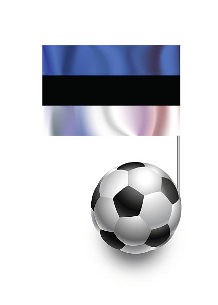 ilustrações, clipart, desenhos animados e ícones de bolas de futebol ou bolas de futebol com bandeira bandeira da estônia - estonia flag pennant baltic countries