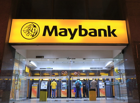 Kuala Lumpur Malaysia - 24 May, 2014: Local people use Maybank ATM in China town Kuala Lumpur Malaysia. 