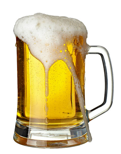 close up of glass of beer on white background  with clipping pathclose up of glass of beer on white background  with clipping path