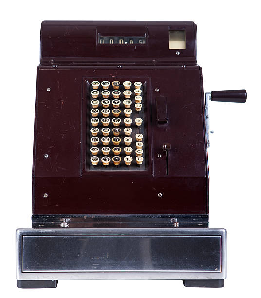 старый кассовый аппарат - cash register old coin wealth стоковые фото и изображения