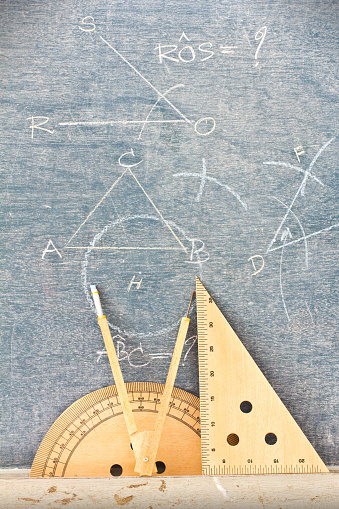 Wooden geometry tools for teachers.