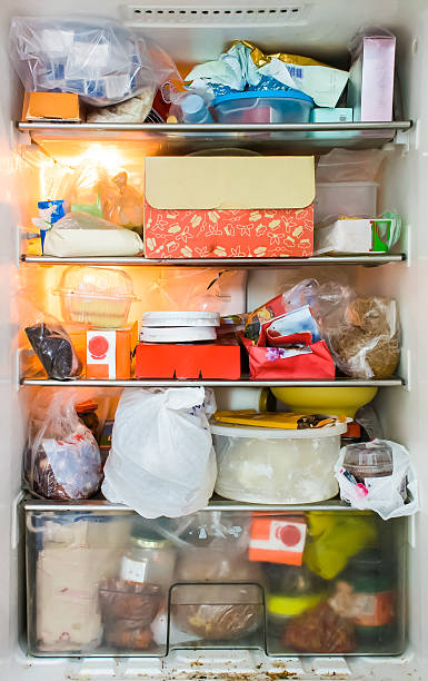 refrigerator dirty stock photo