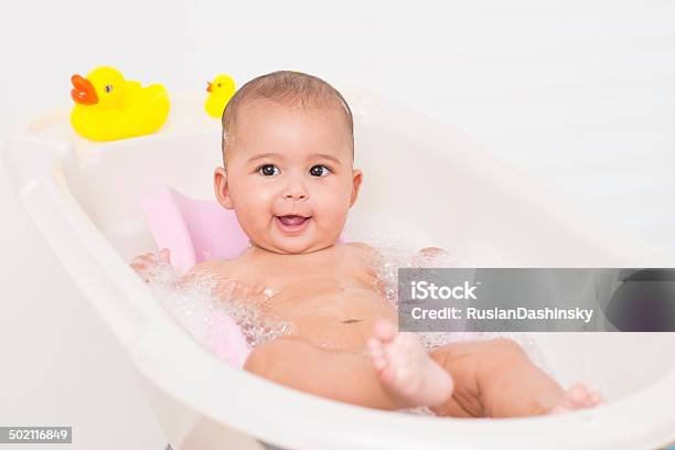Baby Enjoying Bath Stock Photo - Download Image Now - Baby Bathtub, Baby - Human Age, 0-11 Months