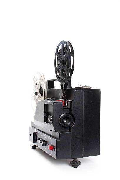 istock Old film projector on a white background 502117831